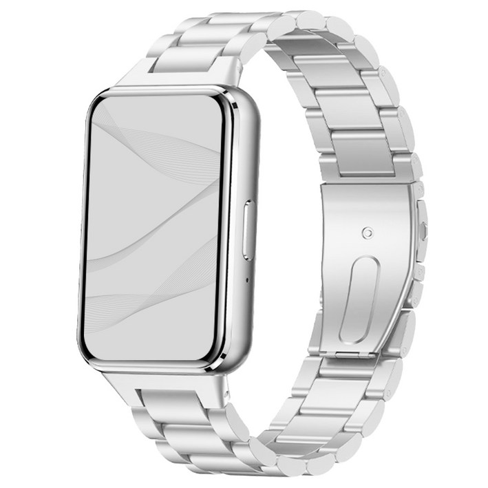 아이드 갤럭시워치 호환 클래식 메탈 스트랩 밴드, 실버