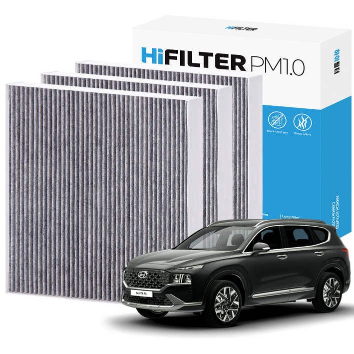 2+1 하이필터 PM1.0 활성탄 자동차 에어컨필터 현대