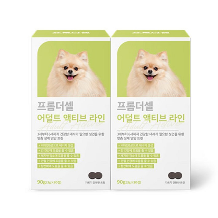 프롬더셀 강아지 성견 영양제 심장 다이어트 관절 간건강 눈물자국 항산화제 30정, 30정, 종합영양제, 2개