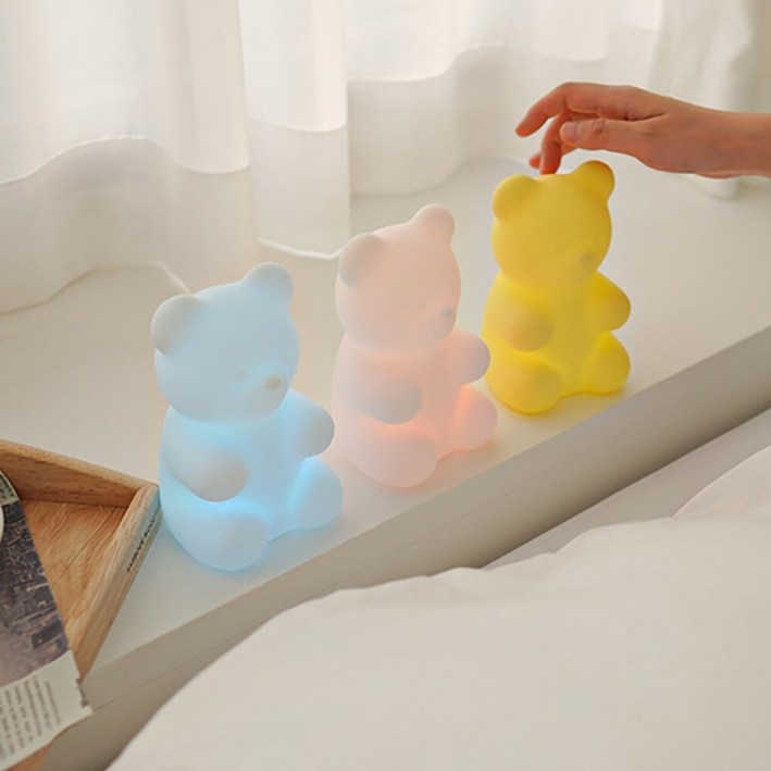 말랑말랑 젤리곰 무드등, 6 color 수면등 KC인증
