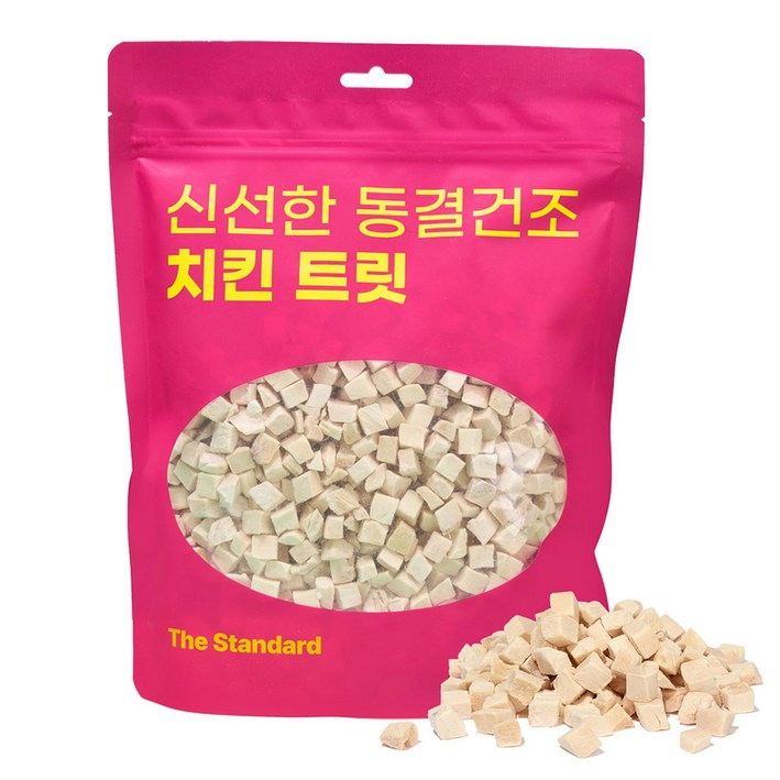 더스탠다드 신선한 반려동물 동결건조 간식 큐브 트릿, 1개, 220g, 치킨