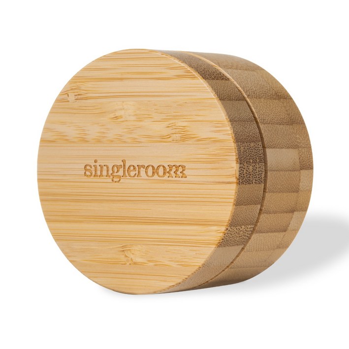 싱글룸 휴대용 원형 대나무 틴케이스 보관함, 1개