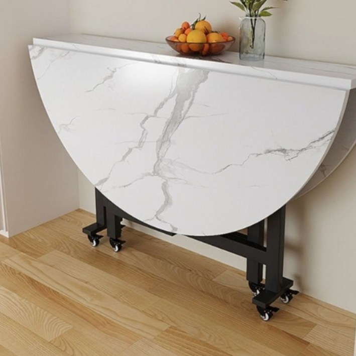 TixPra 소형 평형용 다용도 원형 접이식 테이블 패션 심플 4-6인용 식탁