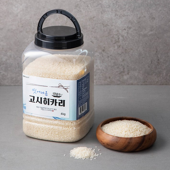 씻어나온 고시히카리 백미, 4kg, 1통 씻어나온 고시히카리 백미, 4kg, 1통