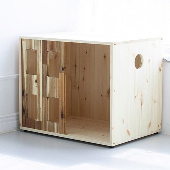 우드앤쏘잉 강아지 원목 켄넬형 미닫이 하우스
