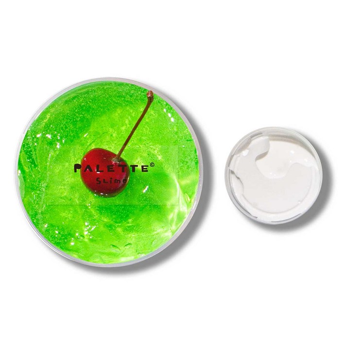 팔레트슬라임 메론소다 물젤리 버터 크림 슬라임 220ml  체리 파츠, 그린  화이트, 1세트