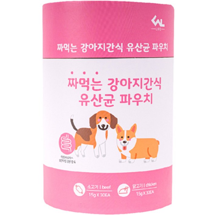씨엔앨라이프 짜먹는 강아지간식 유산균 파우치 영양제 60p