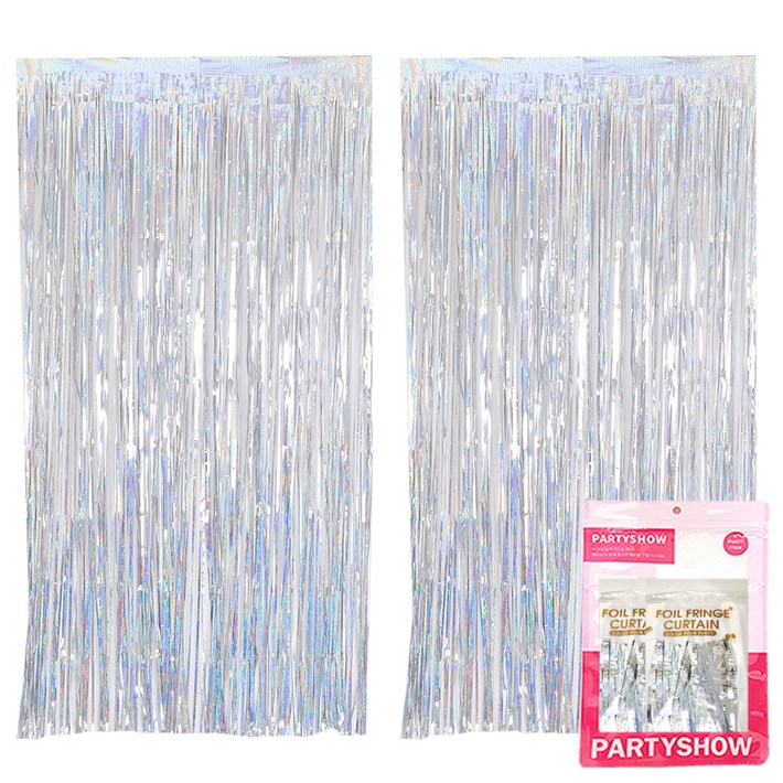 파티쇼 파티장식 은박 수술커튼 2p