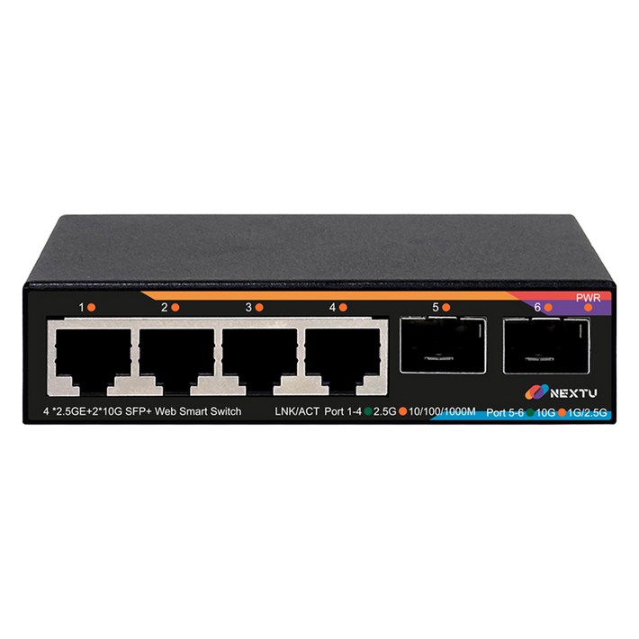 넥스트유 4포트 2.5G  10G 2SFP 멀티기가 웹스마트 스위치 허브 스재미, 4256GWS10G, 1개