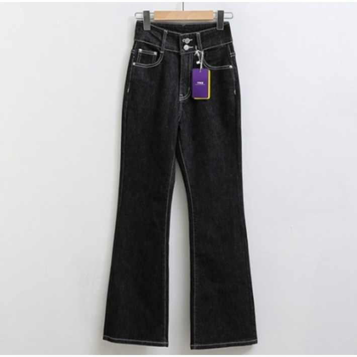 피핀 여성용 논페이드 생지 투버튼 부츠컷 팬츠 79901 롱