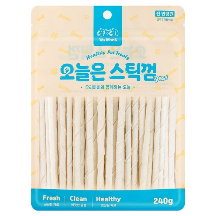 예스몽 강아지 오늘은 스틱껌, 소가죽, 240g, 1개