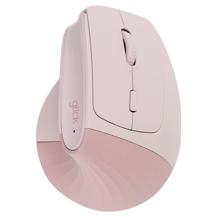 지클릭커 오피스프로 사무용 버티컬 인체공학 블루투스 무소음 무선 마우스, 핑크, OP80