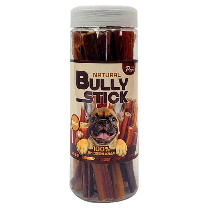 피어 강아지 네츄럴 불리스틱 오래오래 씹어먹는 맛있는 건조간식, 120g, 1개, 소