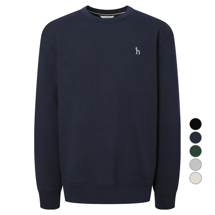 헤지스 남성용 솔리드 면 맨투맨