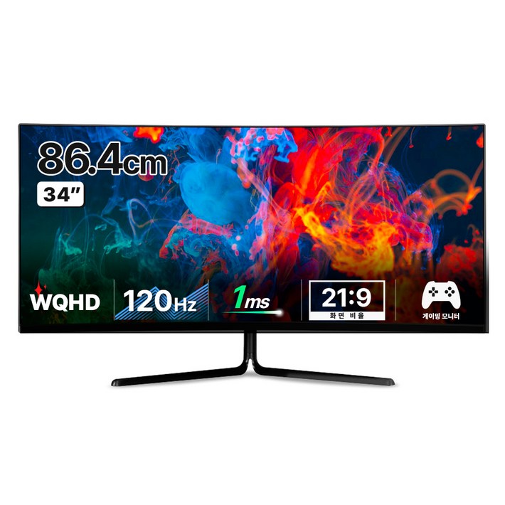 한성컴퓨터 WQHD 1500R 120Hz 게이밍 커브드 모니터, 86.4cm, TFG34Q10W일반