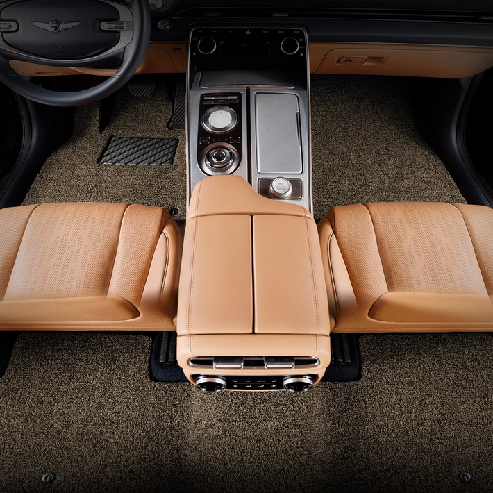 메이튼 확장형 차량용 코일 매트 1열2열, 티볼리에어 16년, 브라운