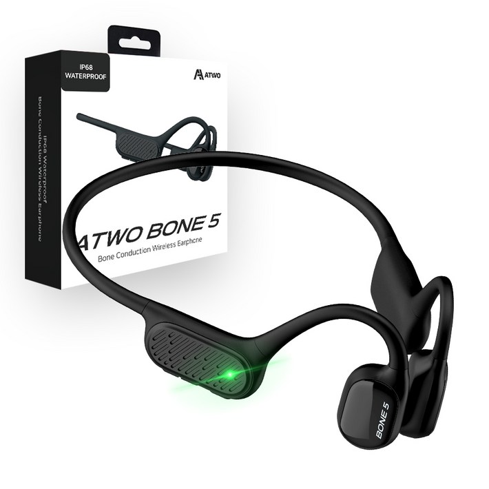 에이투 골전도 오픈형 무선 블루투스 이어폰, ATWO BONE 5, 블랙