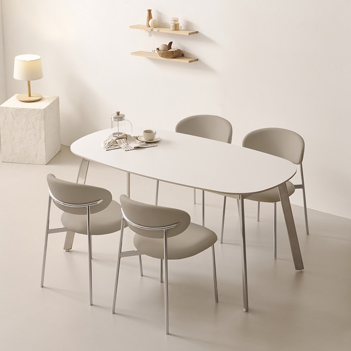 폴인퍼니 브린 포세린 세라믹 식탁 4인용 1400  의자4p 세트 방문설치