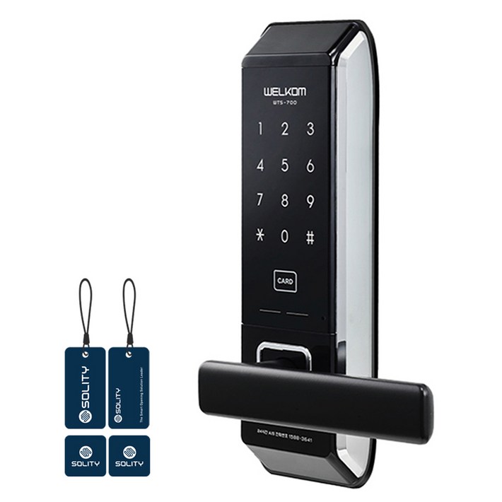 솔리티 스마트 미니손잡이 있음 디지털도어락 WTS700 + 카드키