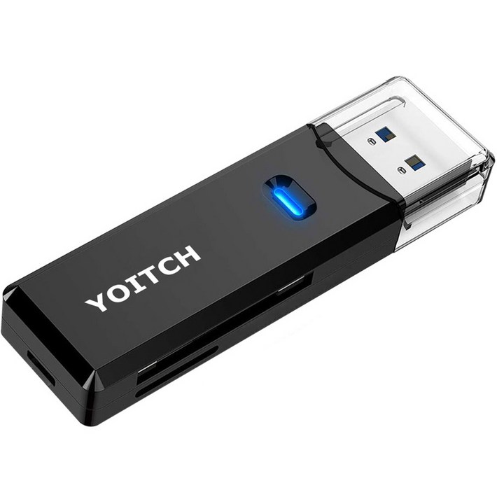 요이치 USB 3.0 SD카드 리더기, YG-CR300, 블랙 20230624