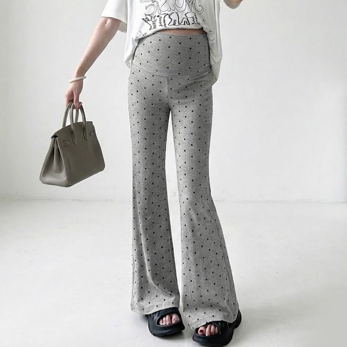 데이소이 도트 슬림핏 가벼운 임산부 긴바지