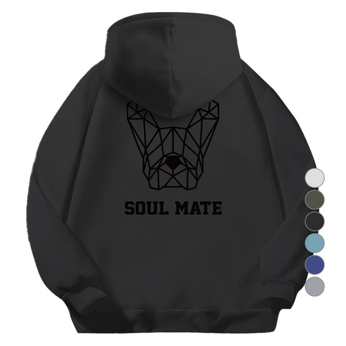 일루소 남성용 소프트 특양면 소울메이트 후드티