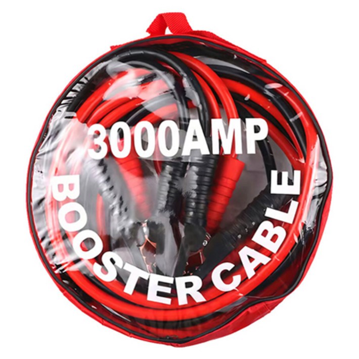 808 차량용 점프 선 자동차 배터리 방전 스타터 케이블 3000AMP 전용 파우치, 1세트, 4m