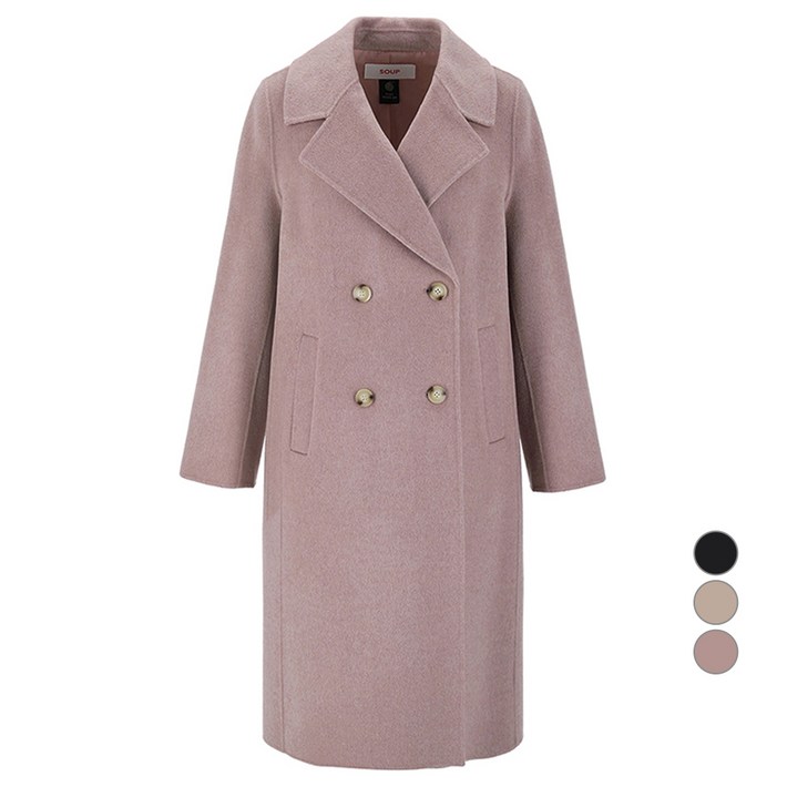 숲 여성용 더블 버튼 핸드메이드 롱 코트 SABHC37