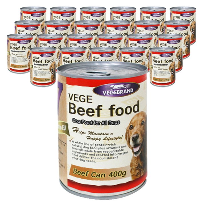 베게브랜드 반려견 습식 캔, 소고기맛, 400g, 24개 베게브랜드 반려견 습식 캔, 소고기맛, 400g, 24개