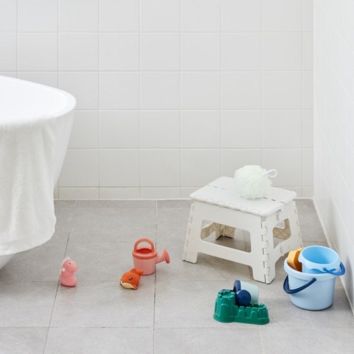 한샘 핸디 원터치 접이식 스툴 S, 화이트, 1개