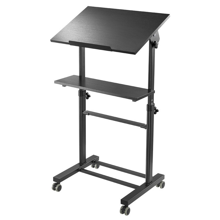 엔산마운트 WST01A 상판각도기능 이동식 강의대, Black  Fine texture Black