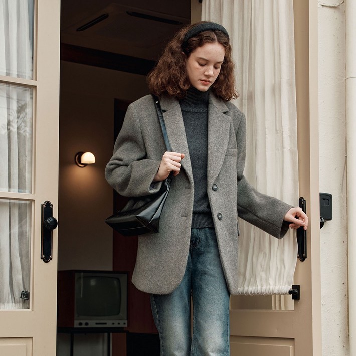 울 블레이저 코트