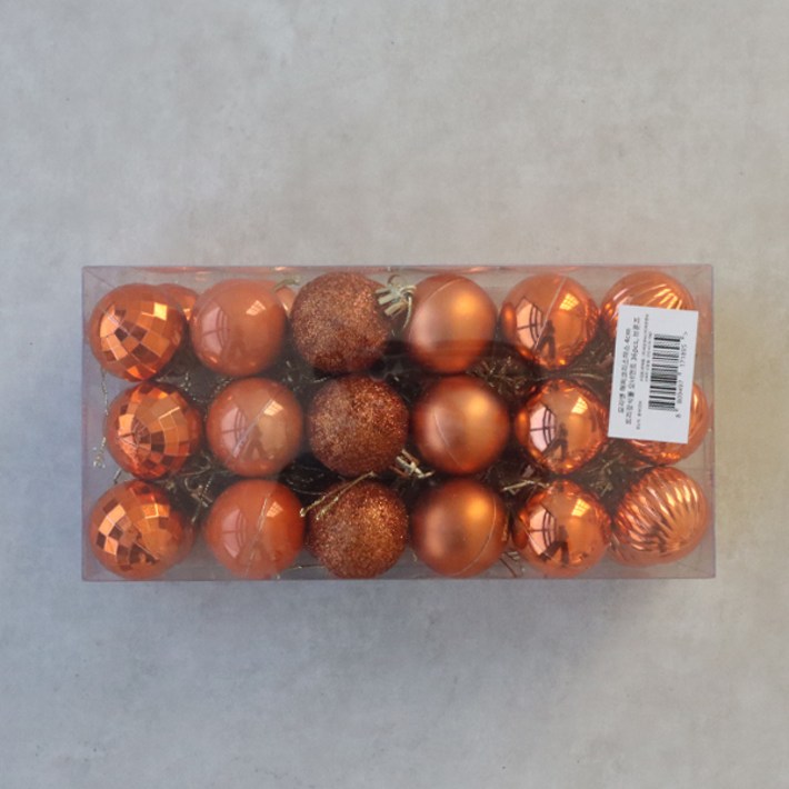 해피크리스마스 4cm 트리장식볼 오너먼트 36pcs, 5color