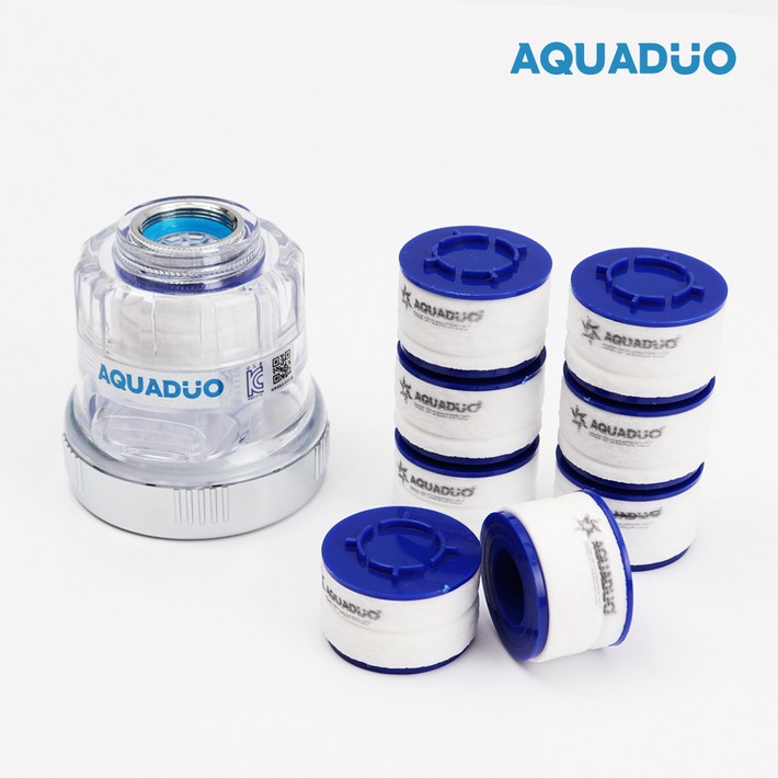 샤워플러스 SF1000 싱크대 코브라형 정수필터헤드 일반형 연수기 클리어  녹물제거필터 8p