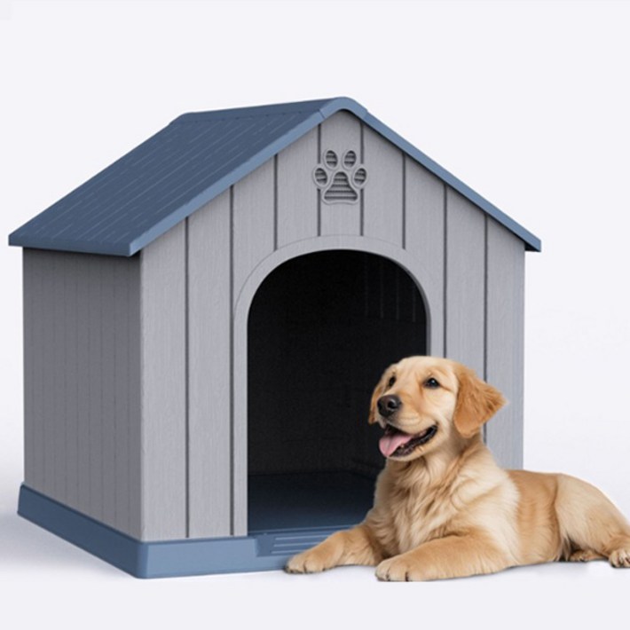 레드와이 플라스틱 강아지집 개집 야외 실외 대형견집 애견하우스 반려동물, 1개, 브라운