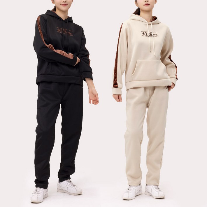 애띠앙 벨라 트레이닝 3종세트 여성 기모 후드 셋업