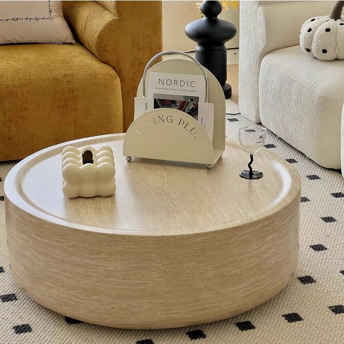 라이트스톤 패턴 원형 A타입 80CM 디자인 테이블