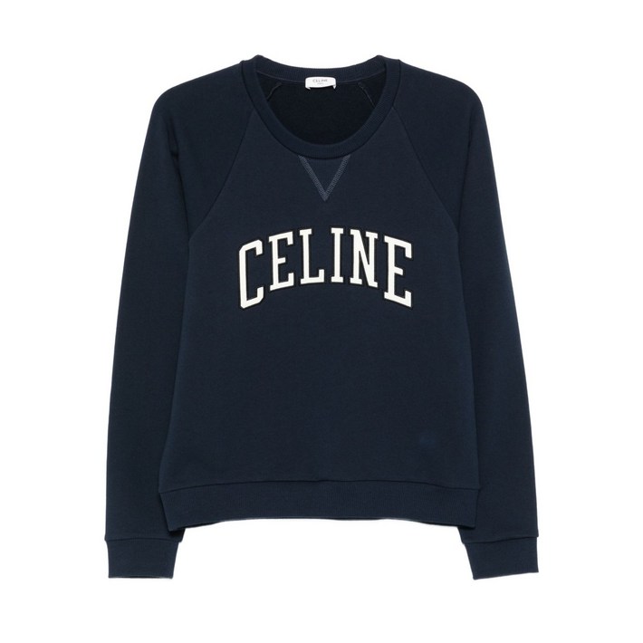 셀린느 로고 프린트 래글런 소매 스웨트셔츠