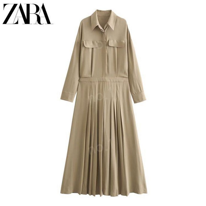 자라 베이지 플리츠 셔츠 원피스 ZARA 자라 베이지 플리츠 셔츠 원피스 ZARA