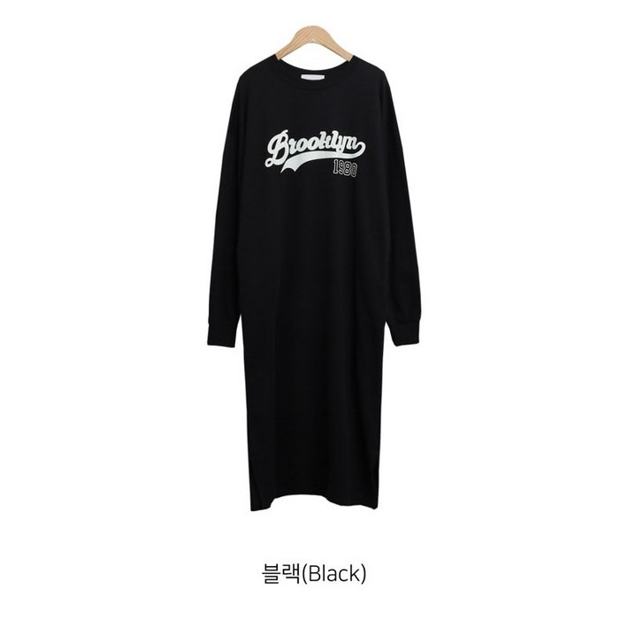 슈퍼크랙 루즈핏 원피스 긴팔 맨투맨스타일 봄가을 데일리룩