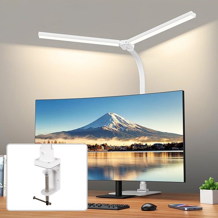 몬스터라이트 번개표 듀얼헤드 LED 책상 스탠드 800mm 와이드 조명 몬스터라이트 번개표 듀얼헤드 LED 책상 스탠드 800mm 와이드 조명