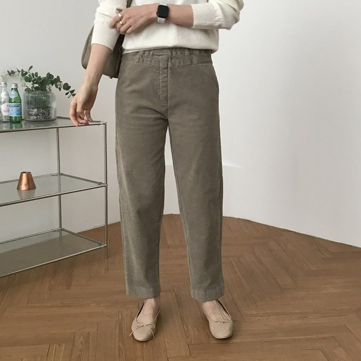 럭키제이 바바 골덴 기모 배기 팬츠 겨울 따뜻한 바지 여성용