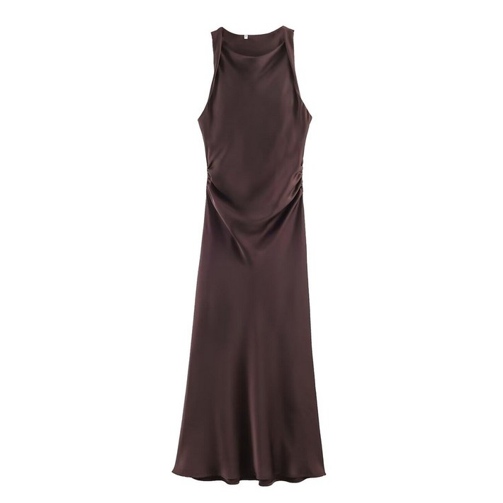 나시 새틴 원피스 여성 자라 ZARA 실크 플루트 롱 드레스 봄 여름 가을