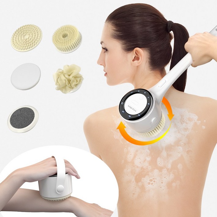 MIGA 다기능 원터치 전동 바디브러쉬  5종 헤드 세트