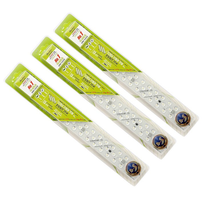 LED모듈 25W 포밍램프 일체형 LED형광등 OSRAM칩 3세트, 주백색, 3개