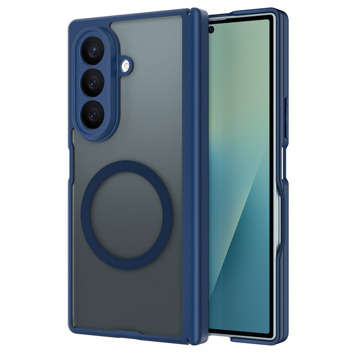 YINUO 갤럭시 Z 폴드5 6 7 magsafe 듀얼 중축 힌지 보호 후면 케이스