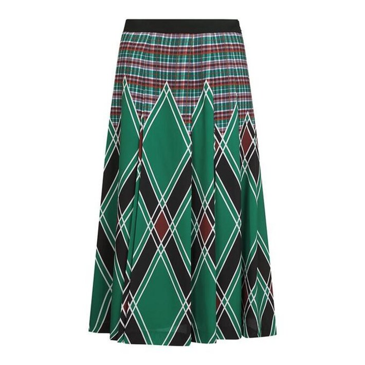 베스띠벨리  24가을 체크 패턴 플리츠 스커트2311