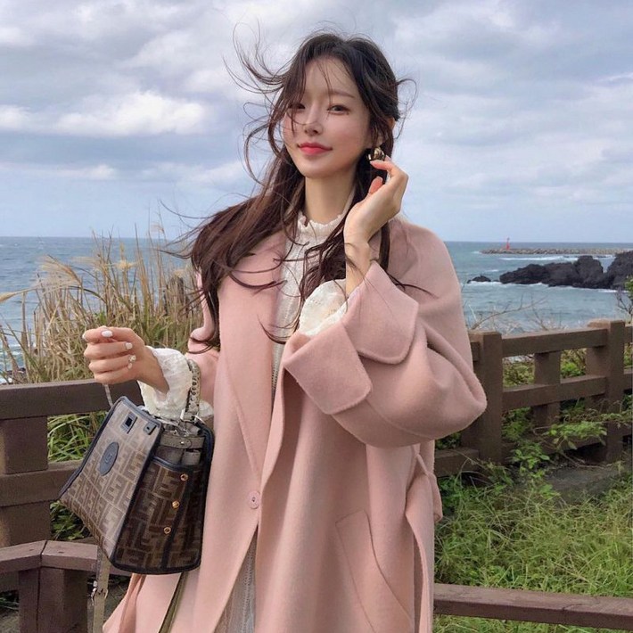 여성용 울캐시미어  벨티드 코트