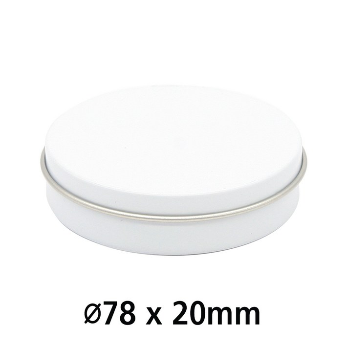 원형 R111 은색흰색 틴케이스,대형 틴케이스, 미니 틴케이스, 원형 틴케이스, 철필통, 원통, 정리함 케이스, 틴케이스 쿠키, 철제 케이스, 흰색, 1개