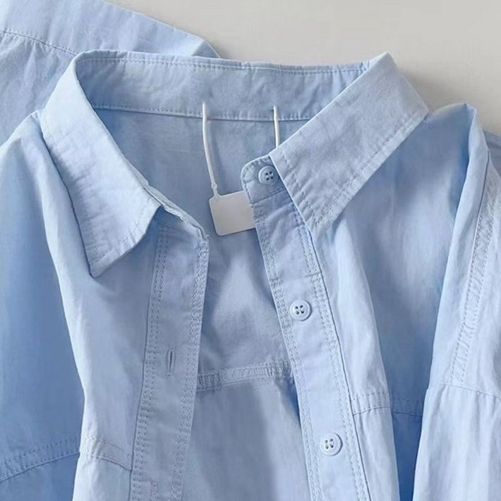 셔츠 여성복 여름 신상 캐주얼 코디 면 긴팔 상의 덧장 루즈핏 코트